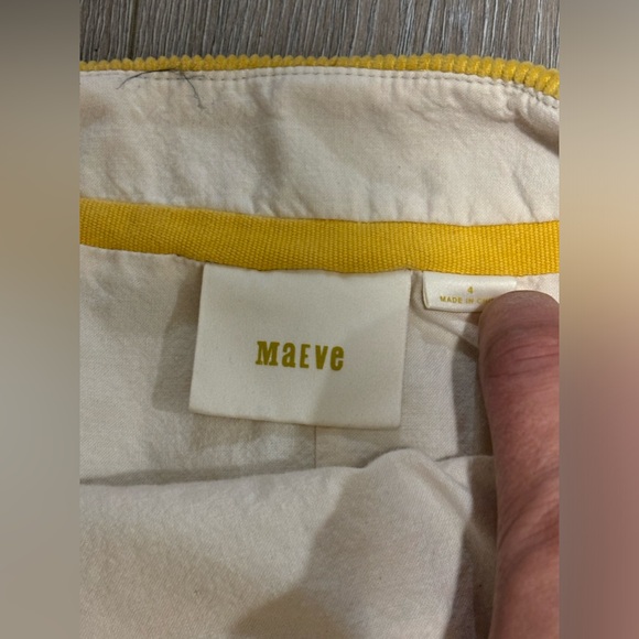 Anthropologie Maeve Yellow Corduroy skirt. Size 4 - Picture 3 of 7